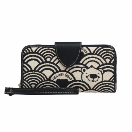 BLACK WHITE WAVE Wristlet Purse